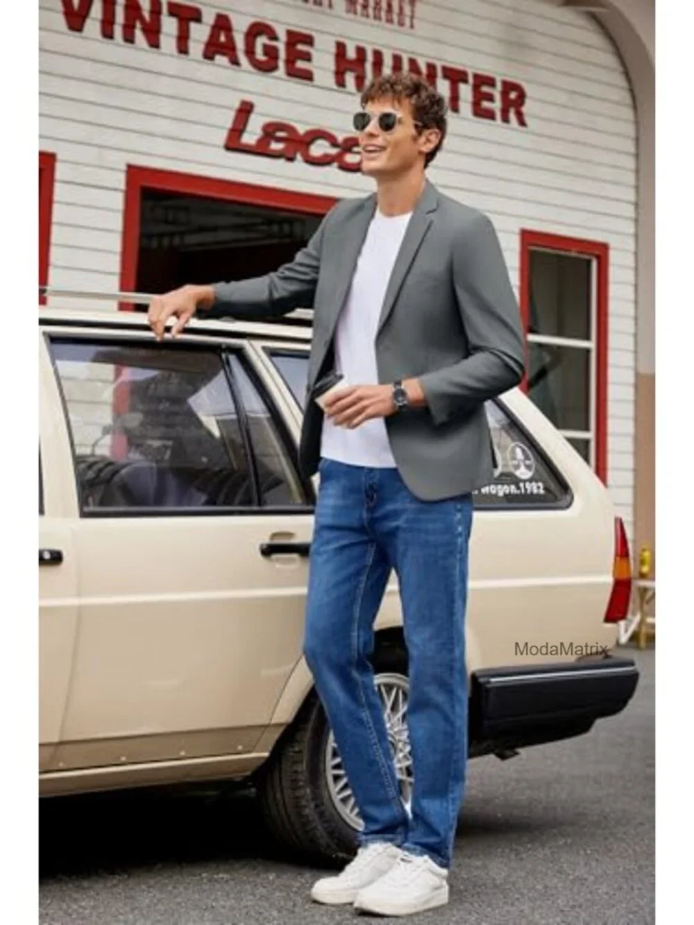 Men's Casual Blazer Suit Jacket Slim Fit Sport Coat Notch Lapel